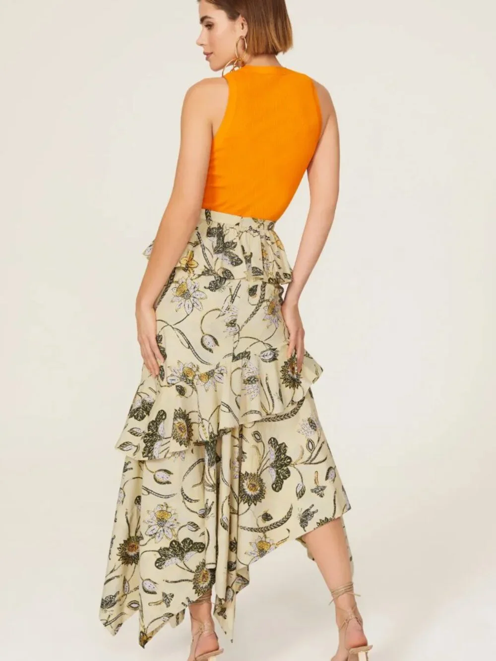Ulla Johnson Ivette Skirt Asymmetric scarf hem Midi maxi in Lemonbalm size 10